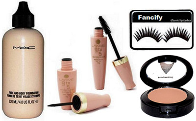 

fancify Eyelashes , Face & Body Foundation , 9 to 5 Eyeliner , Mascara & Starter Blusher(Set of 5)