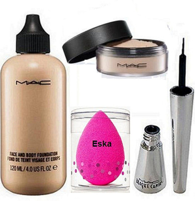 

eska SpongePuff, Mac Face and Body Foundation, Brooke Candy Liner, Loose Powder(Set of 4)