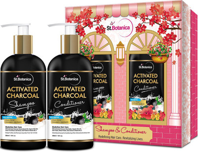 

StBotanica Activated Charcoal Hair Shampoo + Activated Charcoal Hair Conditioner, 300ml(Set of 2)