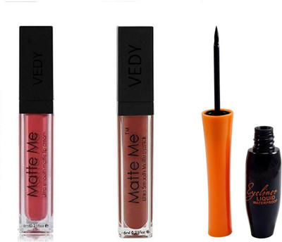 

Vedy latest eyeliner and 2 lipstick Combo kit for girls(Set of 3)
