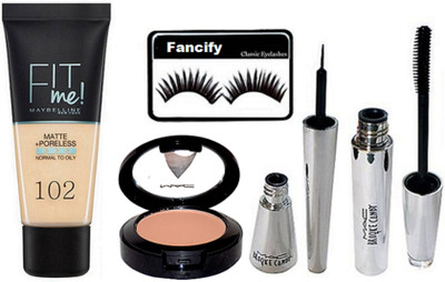 

fancify Eyelashes , Fit Me Foundation , Starter Blusher , Brooke Candy Eyeliner & Mascara(Set of 5)
