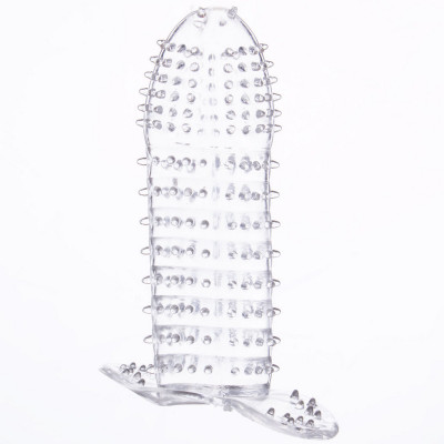 Xsentuals Silicone Washable & Re-usable Spike Dotted Ribbed Clear Men Condom(1S)