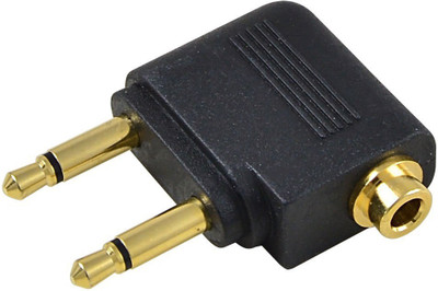 

GVAAS Airplane Airline Flight Headphone Adapters AUX Audio Jack Adapter Converter Dual 3.5mm Male to 3.5mm Female for Headphones Golden Plated Auxiliary Audio AUX Connector , Black Headphone Adapter(Mobile, Laptop, Tablet, Mp3, Gaming Device, Black)