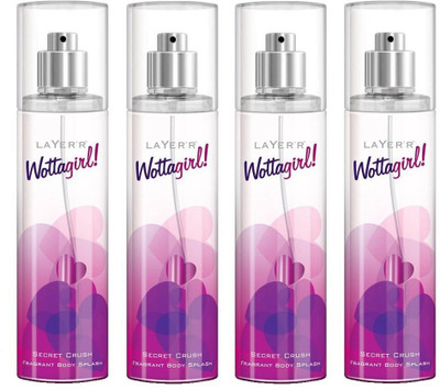 

Layer Shot Wottagirl SECRET CRUSH Pack of 4 Deodorant Spray - For Women(540 ml, Pack of 4)