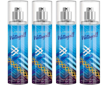 

layer Shot Wottagirl DEEP SPACE Pack of4 Deodorant Spray - For Women(540 ml, Pack of 4)