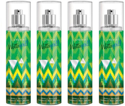 

layer Shot Wottagirl Spell Bound Pack of 4 Deodorant Spray - For Women(540 ml, Pack of 4)
