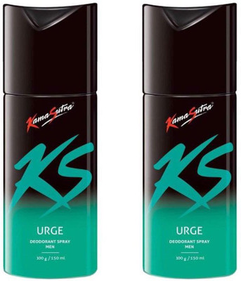 

KamaSutra URGE PACK OF 2 Body Spray - For Men & Women(300 ml, Pack of 2)