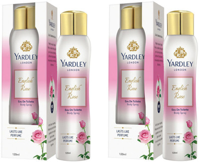 

Yardley London English Rose EDT Body Spray for Women 120ML Each (Pack of 2) Perfume Body Spray - For Women(240 ml, Pack of 2)