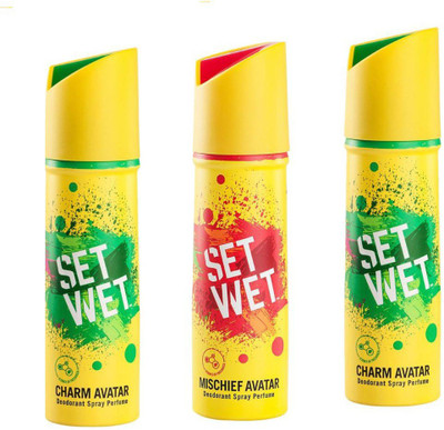 

Set Wet charm swag avatar Deodorant Spray - For Men(450 ml, Pack of 3)