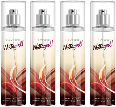 

Layer Shot Wottagirl Vanilla Twist Pack of 4 Deodorant Spray - For Women(540 ml, Pack of 4)