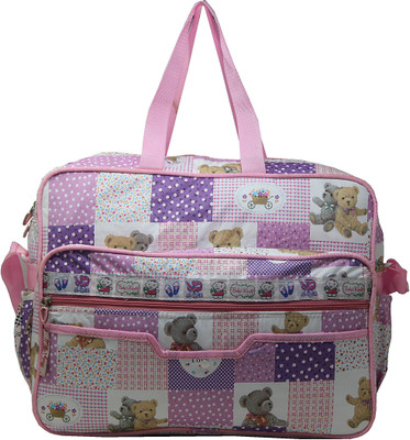 

Wildmount Printed Diaper Bag Multi Functional Baby Diaper Travel Organizer Bag(Pink)