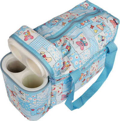 

Geniebox Baby Diaper Bag with 2 Bottle Holder Travelling Bag for Kids - Keep Baby Bottle Warm(Sky Blue)