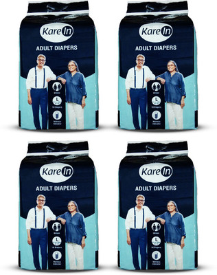 

Karein Adult Diapers, Size Large, Combo of 4 Packs for Waist Size 40"-55" Adult Diapers - L(40 Pieces)