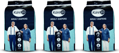 

Karein Adult Diapers, Size Large, Combo of 3 Packs for Waist Size 40"-55" Adult Diapers - L(30 Pieces)