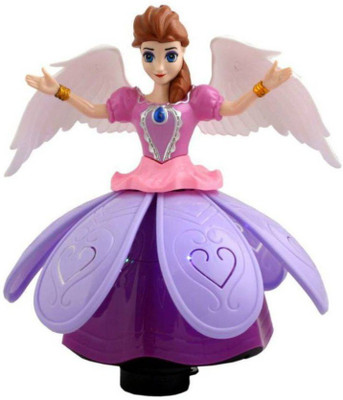 

F Z COLLECTIONS Princess Rotating Dancing Angel Doll with Flashing Lights and Music(Multicolor)
