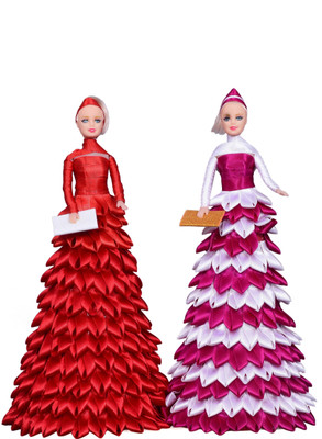 

Princess Party Outfit For 30-35 Doll(Pink, Red)