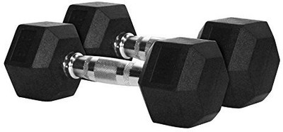 

FITNESS WAY BEST QUALITY RUBBER COATED 7.5 HEXA DUMBBELL PACK OF PAIR ,( BLACK ) Fixed Weight Dumbbell(14 kg)