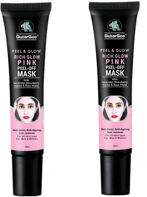 

GutarGoo (2 Pack,30g) EYE-ZONE Pretty- Pink Charcoal Peel Off Mask with Strawberry, Grapefruit, Rosewater, Lavender & Jojoba Oil for Blushy Glowing Skin | No SLES (Sulphates), No Parebens | For All Skin Types (15ml)(30 ml)