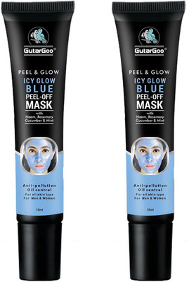 

GutarGoo (2Pack, 30g) S-ZONE Breezy- Blue Charcoal Peel Off Mask with Neem, Cucumber, Rosemary, Mint & Tea-Tree Oil for Deep Cleansing & Icy Cool Effect | No SLES (Sulphates), No Parebens | For All Skin Types (15ml)(30 ml)