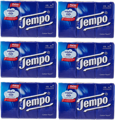 

TEMPO Facial Tissues Classic Pocket Hanky ( 6 packs* 10 sheets) - Pack Of 6(Pack of 360)