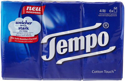 

TEMPO Taschentuecher Facial Tissues 6pc. x 10 Tissues(Pack of 10)