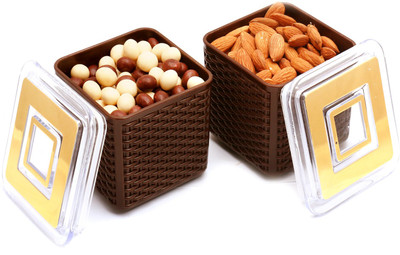 

Ghasitaram Gifts Chocolate Hampers-Imagica Set of 2 Almonds, Nutties Air Tight Containers Combo(4)