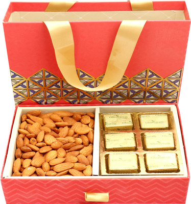 

Ghasitaram Gifts Chocolate Hampers-2 Part Almonds and Chocolate Hampers Bag Box Combo(3)