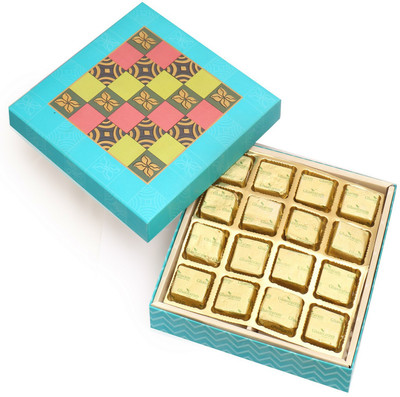 

Ghasitaram Gifts Chocolates-Blue Colour Print 16 Pcs Chocolate Box Combo(2)
