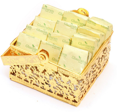 

Ghasitaram Gifts Chocolates-Golden Small Chocolate basket Combo(2)
