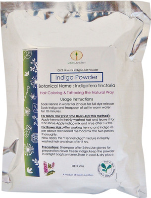 

Green Junction 100% Natural Indigo Powder 100Gms Pack Hair Color(Blue, Black, Brown)