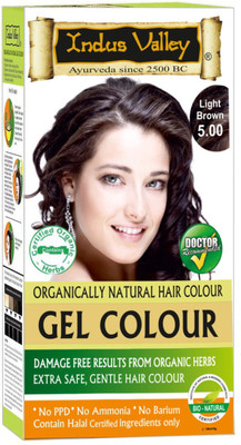 

Indus Valley Organically Natural Gel Light Brown 5.0 One Touch Pack Ammonia Free Hair Color(Light Brown 5.0)
