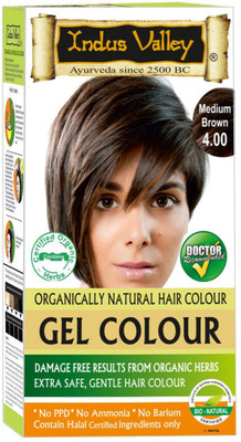 

Indus Valley Organically Natural Gel Medium Brown 4.0 One Touch Pack Chemical Free Hair Color(Medium Brown 4.0)