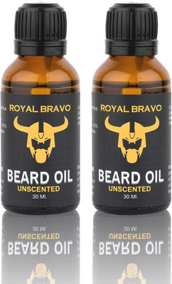

Royal Bravo Beard Oil 30 ml for beard growth pack of 2 Unscented Beard Hair Oil(60 ml)