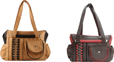 

Mystyle Retail Hand-held Bag(Red, Brown, Gold, Black), Black;brown;gold;red
