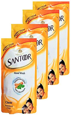 

SANTOOR Hand Wash Sandalwood & Tulsi 180ml x 4(720 ml, Pouch, Pack of 4)