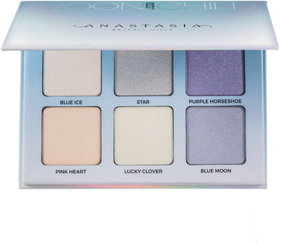 

Anastasia MoonChild Glow kit Highlighter(Blue Ice - Diamond white with an icy blue reflect, Star - A moonstone fusion of mint, platinum and silver reflect, Purple Horseshoe - A glittering lavender with an arctic blue reflect, Pink Heart - Pearl white with
