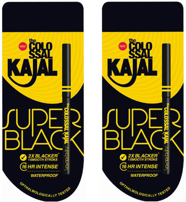 GRATIFY New York Colossal Kajal Super Black 0.35g - 2 Pack(Black)