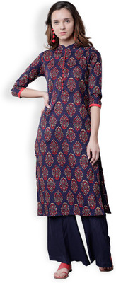 folklore Women Printed Straight Kurta(Multicolor)