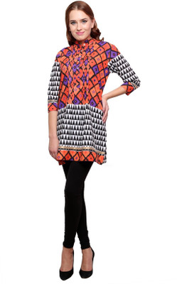 

Famous by Payal Kapoor Casual Printed Women's Kurti(Orange