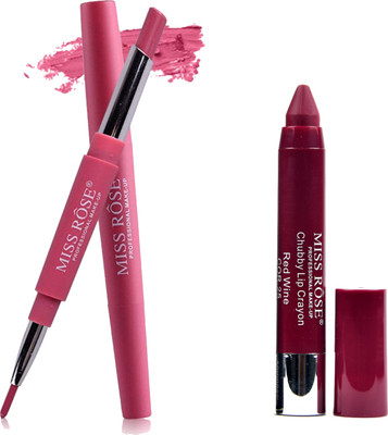 

Miss Rose Double Head Water Proof Matte Lipstick And Lip Liner chubby 25(pink)