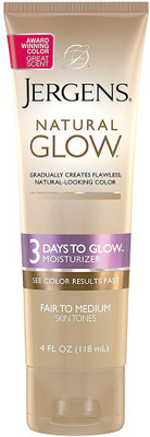 

Jergens Natural Glow 3 Days to Glow Moisturizer for Body, Fair to Medium Skin Tones, 4 Ounces(113 g)