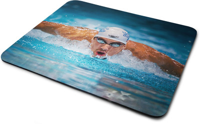 

Rawpockets Michael Phelps ' Printed Mouse Pad|Printed Mouse pad|Rubber Mouse Pad|Laptop and Desktop Accessories|Designer Mouse pad|Non Woven Fabric Mousepad(Multicolor)
