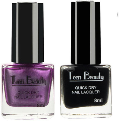 

Teen Beauty BLACK JAMUN - Combo (Pack of 2) (1 Metallic & 1 Glossy) Nail Enamels 114, 8(Pack of 2)