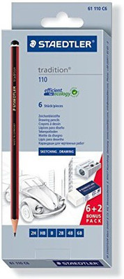 

Staedtler Tradition Sketching Pencil Set 110-C6 Pencil(Multicolor)