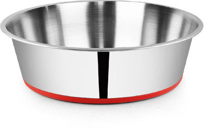 

Bow! Wow !! Bow-Wow Carina full Silicon Bonded Base Pet Bowl(13 Cm.) Round Stainless Steel Pet Bowl(480 ml Red)
