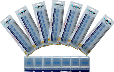 

MediBox 7 - day Long Pill Box Pill Box(White, Blue)