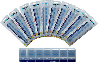 

MediBox 7 - day Long Pill Box Pill Box(White, Blue)