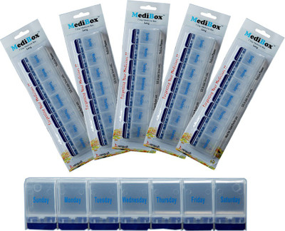 

MediBox 7 - day Long Pill Box Pill Box(White, Blue)
