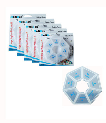 MediBox 7 - day Round Pill Box Pill Box(White)