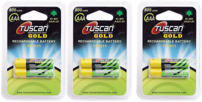 

Tuscan GOLD AAA 800 mAh 3 Pack (6Pcs) Rechargeable Ni-MH Battery